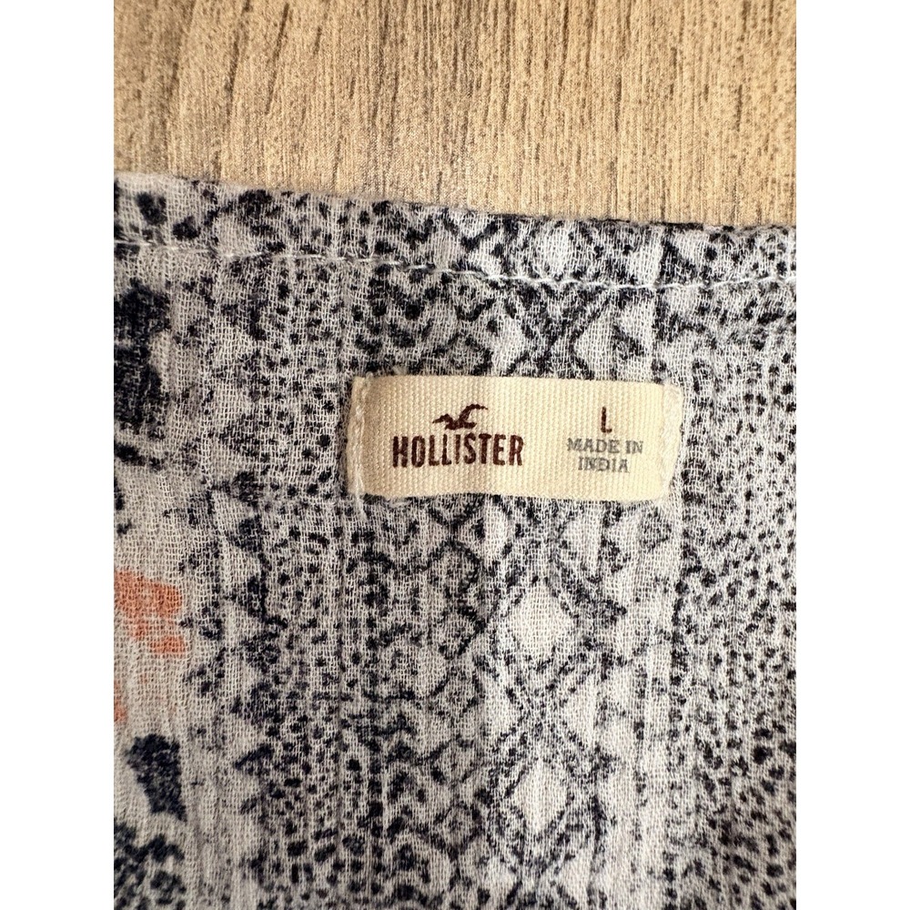 Hollister Pink Black‎ Aztec Shirt Cotton Women's Large Lightweight Tassels - Picture 3 of 7